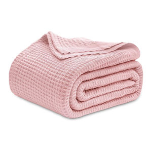 Lightweight Cotton <b>Fleece</b> Waffle Weave All-Season Soft Blanket Breathable Skin Friendly Eco-friendly Printed Pattern Summer - Product Image 3