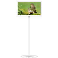Signalisation numérique au sol Tablette Android de 21.5 pouces Touch Smart TV Batterie Wifi portable Kiosque numérique mobile