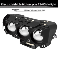 Nouveau phare LED pour moto à trois lentilles, feu antibrouillard, 5064 perles de lampe, mini feux de route, éclairage de travail, ampoule DRILL, aluminium moulé sous pression