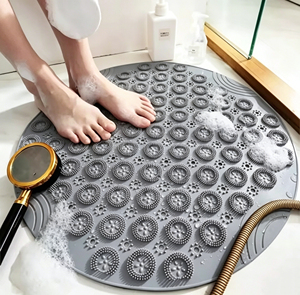 Tapis de salle de bain rond en TPE antidérapant, imperméable, pour baignoire, sol, maison, hôtel, douche, toilettes - Product Image 4