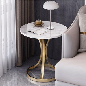 라이트 럭셔리 소결 스톤 사이드 테이블 현대 디자인 홈 가구 컨버터블 메탈 코너 나이트 스탠드/커피 테이블 세트 - Product Image 3