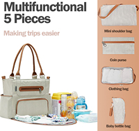 Ensemble de 7 sacs de luxe multifonctionnels portables pour poussette, sac à langer, sac à main et sac fourre-tout pour maman