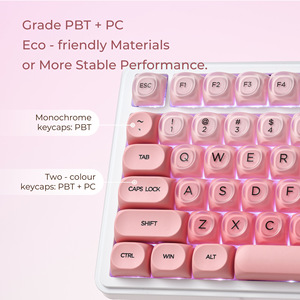 Teclas de Cristal Jelly, Perfil <span class=keywords><strong>HOA</strong></span>, Azul y Rosa, Teclas Personalizadas para Teclado Mecánico de Juegos, Teclas PBT para Teclado de Oficina - Product Image 3