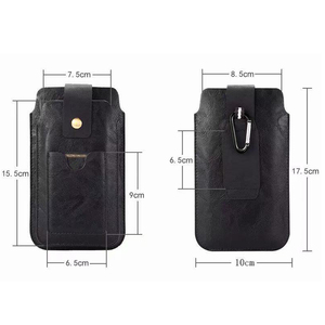 เคสหนังหรูหราสำหรับใส่โทรศัพท์มือถือแบบแนวตั้งสองช่อง พร้อมช่องใส่บัตร<span class=keywords><strong>เครดิต</strong></span>และสายรัดเข็มขัดแบบมีตะขอ เหมาะสำหรับโทรศัพท์ Samsung และ iPhone - Product Image 5