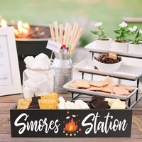 Poli S'mores Station Box Kit Rustique Camping Décor Caddy De Stockage pour Fire Pit Maker Ferme Cuisine Bar Titulaire BBQ Caractéristiques