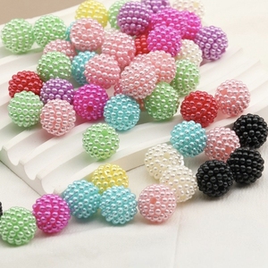Bunte Acryl-Bayberry-Kugeln mit geradem Loch, Bayberry ABS-Kunststoffkugeln für DIY-Schmuck, Flechten und Taschenherstellung - Product Image 5