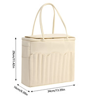 Nouveau Sac Organisateur de Laine à Tricoter et Crocheter en Toile Tendance, Grand Sac à Main pour Rangement d'Outils de Tricot