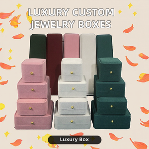 Estuche de Joyería de Terciopelo de Lujo con Botón Dorado, Opciones Multicolor y Multitamaño para Todo Tipo de Joyas - Product Image 2