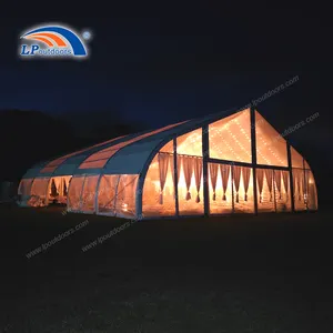 300-500人乗り特殊湾曲構造テント結婚式マーキー屋外レンタルパーティーイベント用ウガンダ