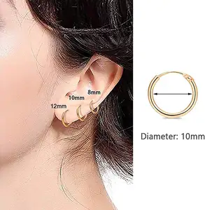 3 Pairs Hypoallergenic Tragus Earrings Set Cartilage Earring Endless Small Hoop Earrings Set for Women Men Girls