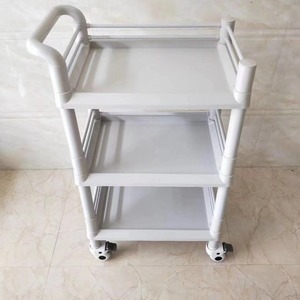 Medical Utility Cart <b>Plastic</b> Rectangle With <b>Wheels</b> For Bathroom Storage Neatening - Product Image 2