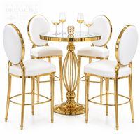 Table de cocktail ronde moderne de luxe en acier inoxydable avec base torsadée pour mariages, événements et usage commercial – Mobilier métallique durable