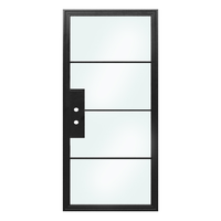 Portes françaises en acier et verre Anhui Hotian pour l'extérieur et l'intérieur, noires, insonorisées, double porte pour maison