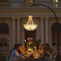 Grand Lustre en Cristal pour Patio Lampe d'Extérieur Goutte de Pluie Spirale Lustre à Chaîne en Cristal Suspendus Lustres en Cristal