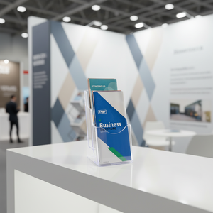 Porte-brochures en acrylique transparent à 2 niveaux de 4 pouces de large, présentoir multi-poches pour brochures et dépliants - Product Image 6