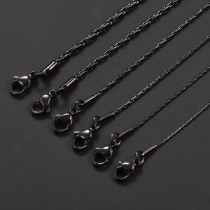 Chaîne fine en acier inoxydable noir de 0,6/0,8/1/1,2/1,8/2,3 mm, collier pour femme et homme, cadeau de fête, bijoux - Product Image 3