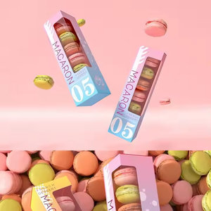 Vente en gros de boîte cadeau macaron à impression numérique boîte d'emballage personnalisée pain saucisse biscuit beignet café pop-corn biscuit magasin alimentaire - Product Image 2