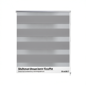 Persiana Zebra de 35.4x59.1 Pulgadas en Gris, Cortina Inteligente para Ventana, Operación Manual, Instalación en Techo, Tela, Diseño Minimalista - Product Image 1