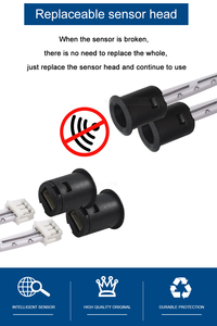 Nouveau détachable DC12/24V noir gris Smart Double porte contrôle Ir capteur de mouvement Led armoire cuisine lumière Induction interrupteur - Product Image 3