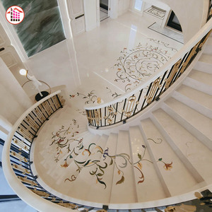 <span class=keywords><strong>Escalier</strong></span> en marbre courbé peint à la main de luxe, <span class=keywords><strong>escalier</strong></span> en pierre naturelle sur mesure avec incrustation florale, <span class=keywords><strong>escalier</strong></span> en pierre naturelle artisanal - Product Image 4