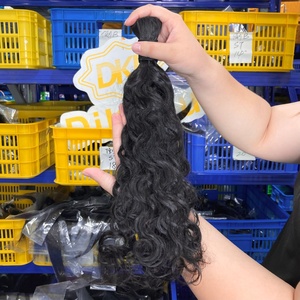 Estensioni di Capelli Umani Vergini Indiani all'Ingrosso, Onda d'Acqua, con Doppia Trama a Macchina, Lunghezza 12-30 Pollici per Intrecciare - Product Image 1