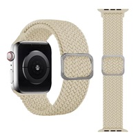 Bracelet de montre en nylon tressé réglable avec fermeture à boucle auto-agrippante pour montre 40 mm/42 mm/41 mm/45 mm