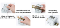 Medidor de energía inalámbrico trifásico de baja tensión para carril DIN con Wifi, RS485, 4G, Lora, CTs Clase 0.5, Modbus-RTU/TCP