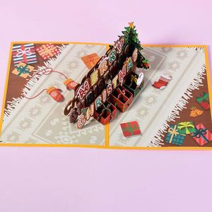 Carte de Noël pop-up 3D personnalisée avec logo imprimé et enveloppe - Product Image 2