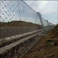 Système de protection passive des pentes par filet de protection contre les roches enroulées en câble métallique flexible à technique de tissage SNS, barrières contre les chutes de pierres et les débris