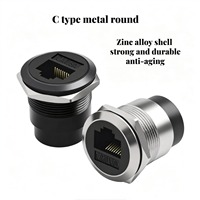 Conector Industrial USB Tipo-C CAT6A de Aleación de Zinc, Módulo Tipo C con Contacto Redondo de Cobre, Sin Soldadura, para Montaje en Panel de 22 mm