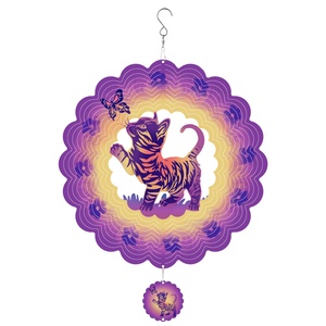 Cat 12 Inch Wind Spinners ,Garden Decoration Wind and Weather Holographic Illusion Spinner Animal Wind Spinners - Product Image 1