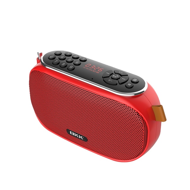 BKK Pocket FM Radio for 5.0 Sound Recorder Multiple Play Modes (USB TF Card AUX) Mini for Speaker Battery Display
