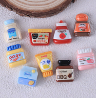 Accessoires en résine au design populaire, thèmes barbecue, yaourt, sauce salade, artisanat en résine, breloques en résine, motifs de dessins animés pour la décoration