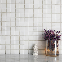Mosaïque en marbre blanc Centurymosaic Capri Bianco, bande de mosaïque empilée, marbre naturel pour sol, mur, cuisine, salle de bain, vente en gros