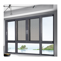 Accueil Balcon Double Verre Trois Pistes Pont Cassé Fenêtre Coulissante en Aluminium
