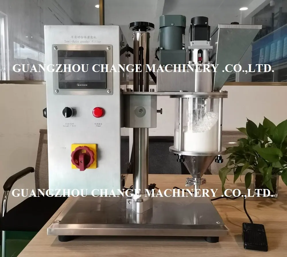 Máquina de enchimento semiautomática de frascos de pó de alta precisão 0.2-3g para uso em laboratório