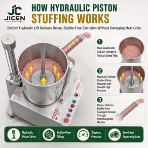 <span class=keywords><strong>SF350</strong></span> Edelstahl 600kg/h Hydraulische Wurstfüllmaschine 260 Salami-Füller 150 Füll- und Herstellungsgerät Preis - Product Image 6