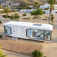 RoofJet Casa Móvil Prefabricada Modular de Acero Ecológica de Lujo, Cápsula Pequeña con Equipamiento Completo, Kit de Casa de Madera con Entrada