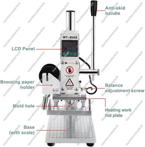 Máquina de estampagem a quente semi automática Vinica para papel de couro