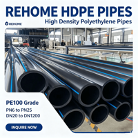 Tuyau d'alimentation en eau HDPE résistant aux hautes pressions PE100 SDR11 PN16 DN25 DN32 DN250 DN315 pour réseau d'eau potable municipal