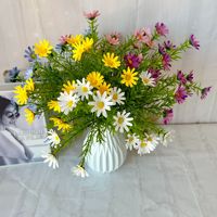 Bunga Primula Daisy Bellis Sutra Buatan Perennis Marguerite Bunga Palsu untuk Dekorasi Rumah Bunga Buatan untuk Luar Ruangan