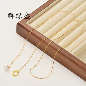 สร้อยคอเงินแท้ Qunlvsheng S925 ดีไซน์มินิมอล ปรับความยาวได้ สีทอง รุ่น XL008 เหมาะสำหรับใส่ทุกวัน ของขวัญ - Product Image 3