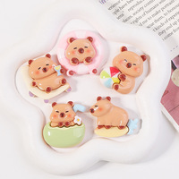 Dessin animé Capybara résine accessoires écologiques mignon plage réfrigérateur aimants porte-clés bricolage crème colle coque de téléphone autocollants