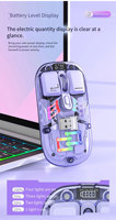 Souris optique sans fil double mode rétroéclairée 2.4G+BT5.0 silencieuse mini portable 1600 DPI rechargeable Type-C pour ordinateur portable/PC de bureau (5