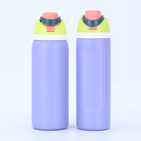 NUEVO Modelo de Botella de Agua de Acero Inoxidable con Aislamiento al Vacío de 24oz/32oz con Pajita para Camping - Ecológica