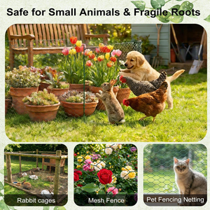 Chicken <b>Wire</b> <b>Mesh</b> Hexagonal Hole Chicken <b>Mesh</b> <b>Wire</b> Galvanized PVC Coated <b>Garden</b> Fence for Pet Rabbit Chicken Fence - Product Image 5