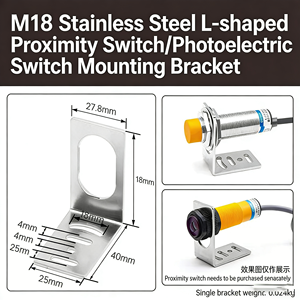 תושבת חיישן קירבה ופוטואלקטרי מסוג L של מותג HL, ממקור שאנדונג, דגם M8/M12/M18, עם מחברים להתקנה על מסגרת. - Product Image 5