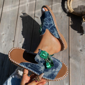 Collezione estiva 2025 taglie forti donna abbigliamento esterno 40-43 <span class=keywords><strong>sandali</strong></span> <span class=keywords><strong>con</strong></span> testa <span class=keywords><strong>corda</strong></span> di canapa antiscivolo maree per pantofole - Product Image 1