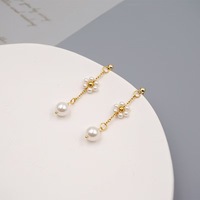 Ensemble de bijoux minimaliste en acier inoxydable, collier élégant avec pendentif en perle, boucles d'oreilles, accessoire de mode pour tous les jours