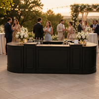 Table de bar ovale de luxe en bois massif de haute qualité pour événements, location de mobilier pour hôtels et entrées